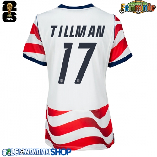 Maglie da calcio Stati Uniti Malik Tillman #17 Prima Maglia Femminile Mondiali 2026  Manica Corta